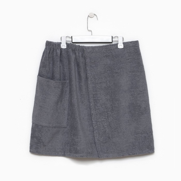 Полотенце банное Экономь и Я Полотенце банное Экономь и Я "Килт с карманом" 50х150 см, цвет серый, 100% хлопок, 320 г/м2