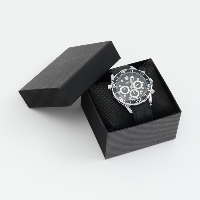 Часы наручные мужские, с календарем, подсветкой, хронографом, d-4.3 см, серые Часы наручные мужские, с календарем, подсветкой, хронографом, d-4.3 см, серые