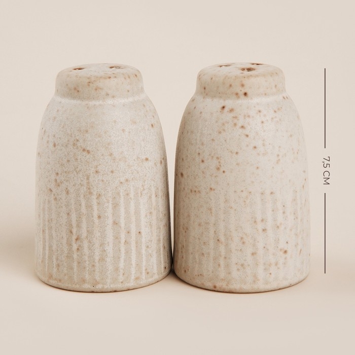 Набор для специй керамический SL Home &laquo;Виенто&raquo;, 2 предмета: солонка 80 мл, перечница 80 мл, цвет бежевый