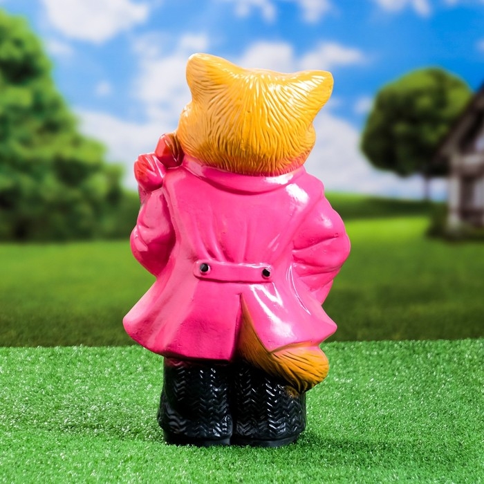 Садовая фигура Садовая фигура "Кот большой с тюльпанами" малиновый 40см