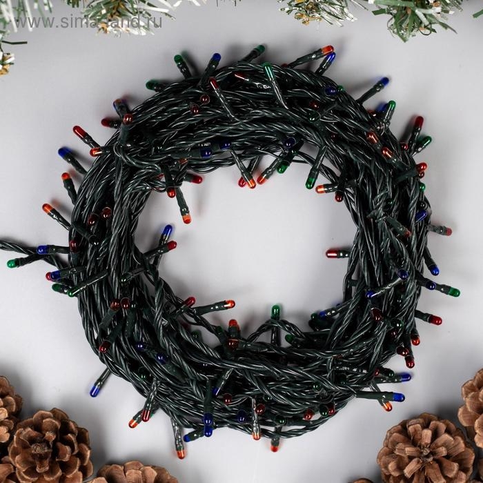 Гирлянда «Нить» 9 м, IP20, тёмная нить, 240 ламп, свечение мульти, 8 режимов, 220 В Гирлянда «Нить» 9 м, IP20, тёмная нить, 240 ламп, свечение мульти, 8 режимов, 220 В