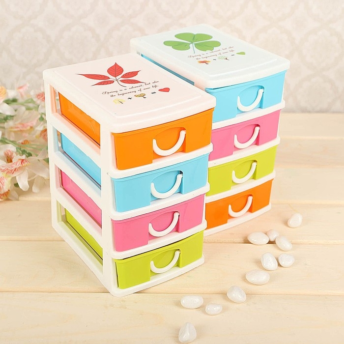 Мини - комод для мелочей 4 секции &laquo;Радуга&raquo;, 13&times;9&times;14,5 см, цвет МИКС