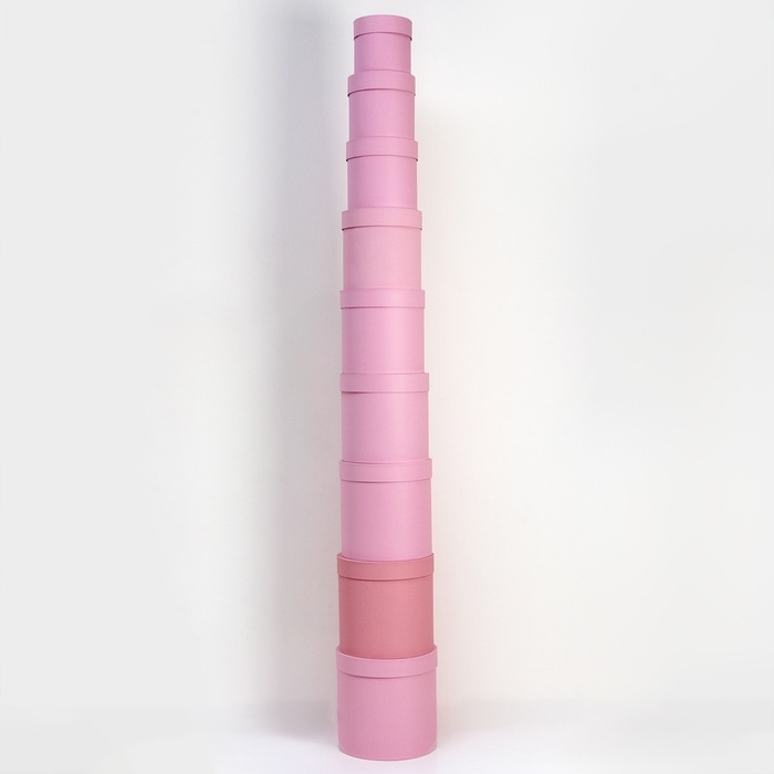 Набор круглых коробок 9 в 1 Пудра,23х23 - 13-13 см Набор круглых коробок 9 в 1 Пудра,23х23 - 13-13 см