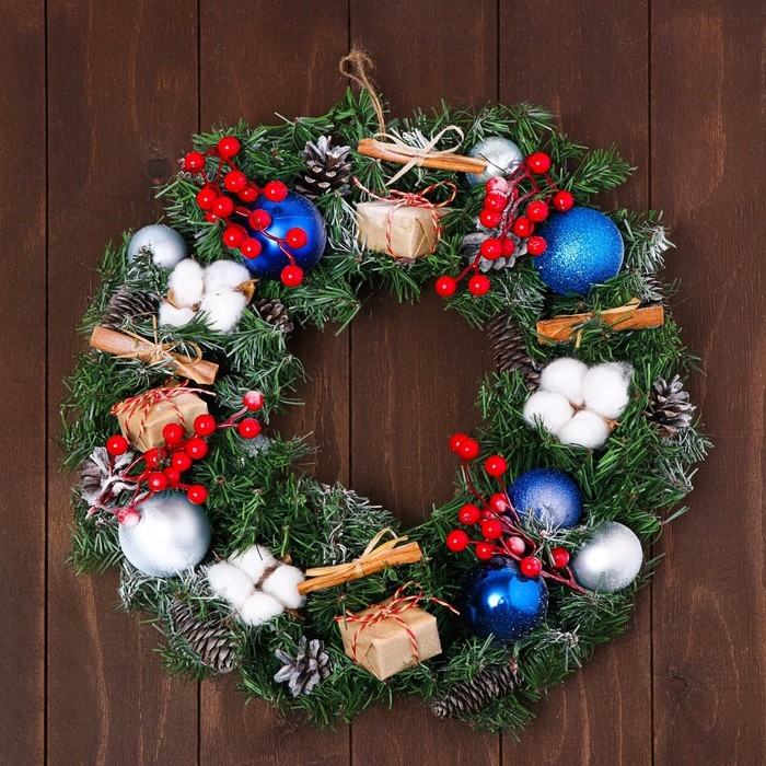 Новый год. Венок праздничный «Морозное утро»,45 см, ручная работа Новый год. Венок праздничный «Морозное утро»,45 см, ручная работа