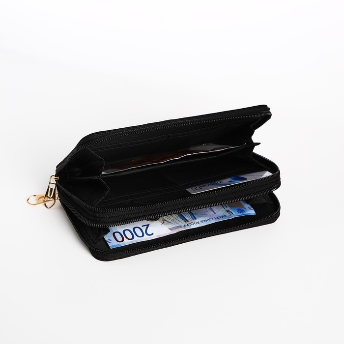Кошелёк женский на молниях, цвет чёрный Кошелёк женский на молниях, цвет чёрный