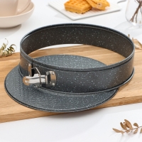 Форма Доляна для выпечки &laquo;Элин Мрамор&raquo;, 28&times;6,5 см, съёмное дно, антипригарное покрытие, цвет серый