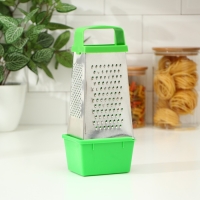 Тёрка &laquo;Комфорт&raquo;, 4 грани и контейнер 450 мл, 11&times;8,5&times;27 см, цвет МИКС