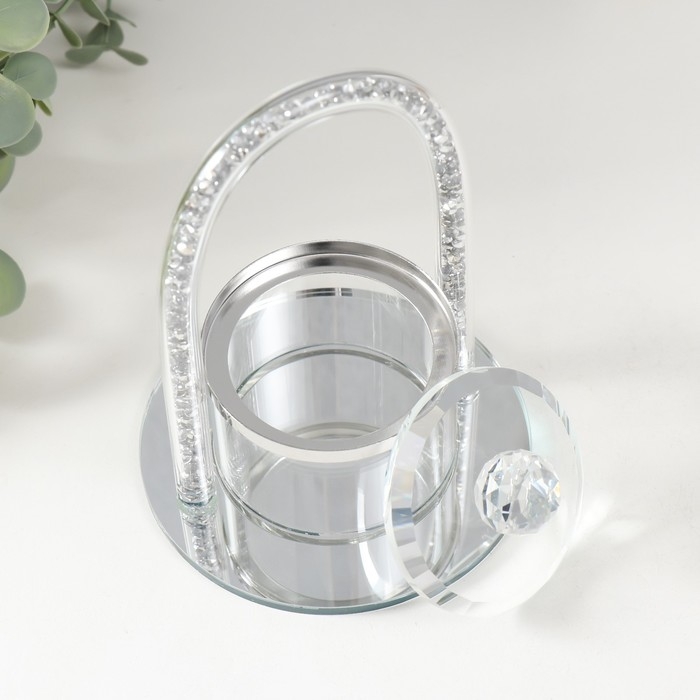 Шкатулка стекло "Арка на пьедестале" прозрачная 10*10*13,5 см