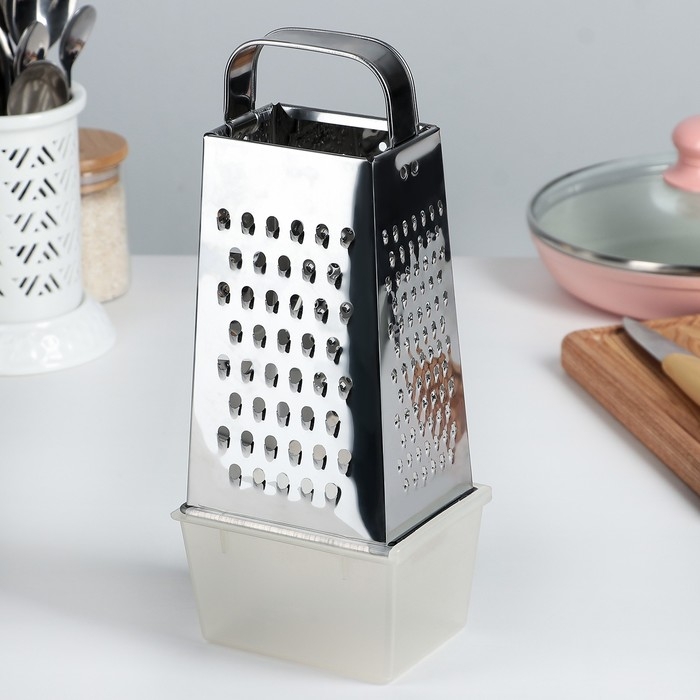 Тёрка «Сталь», 4 грани, из нержавеющей стали, 11×9×27 см, МИКС Тёрка «Сталь», 4 грани, из нержавеющей стали, 11×9×27 см, МИКС