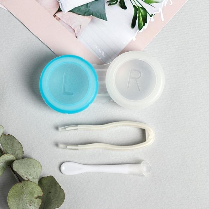 Контейнер для линз в наборе "Единорог", голография, 6,5 см &times; 4,5 см