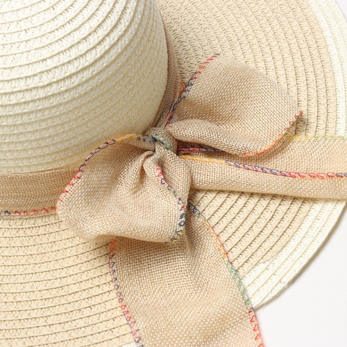 Шляпа женская MINAKU, цв. бежевый, р-р 58 Шляпа женская MINAKU, цв. бежевый, р-р 58