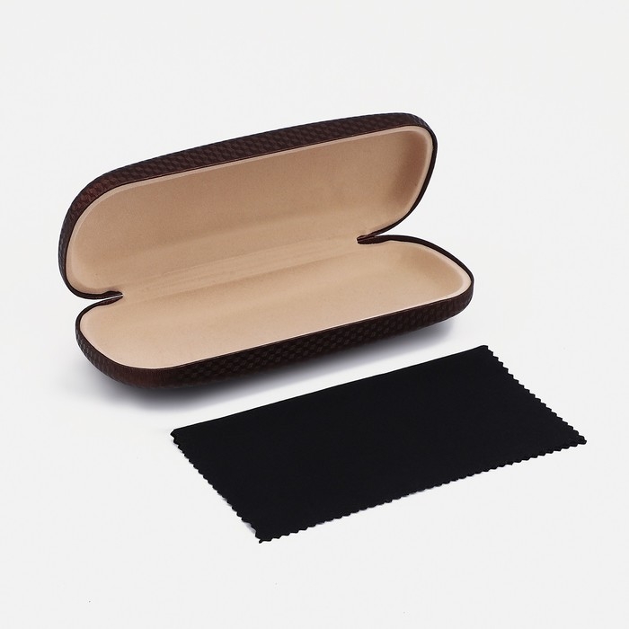 Футляр для очков на хлопушке, длина 16 см, цвет коричневый Футляр для очков на хлопушке, длина 16 см, цвет коричневый