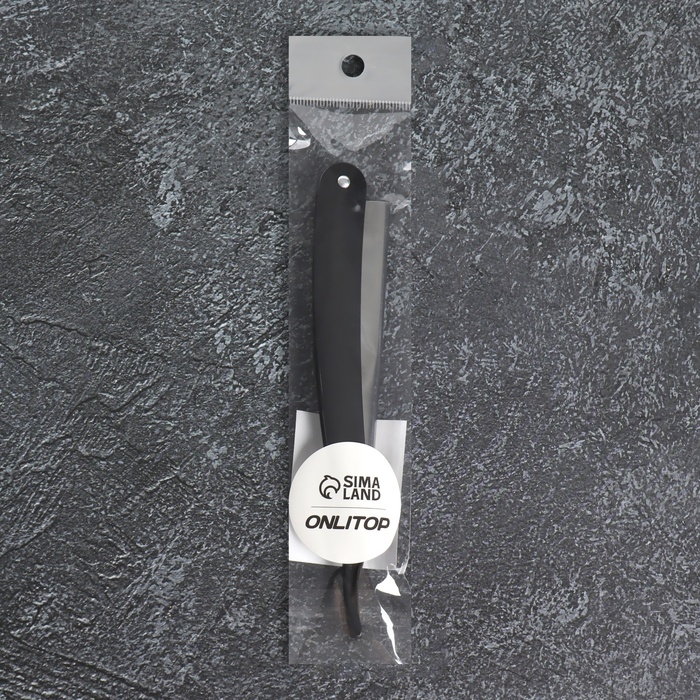 Опасная бритва, шаветт, без лезвия, 16,5/24 &times; 2,5 &times; 1,3 см, пластиковая, цвет чёрный/серебристый