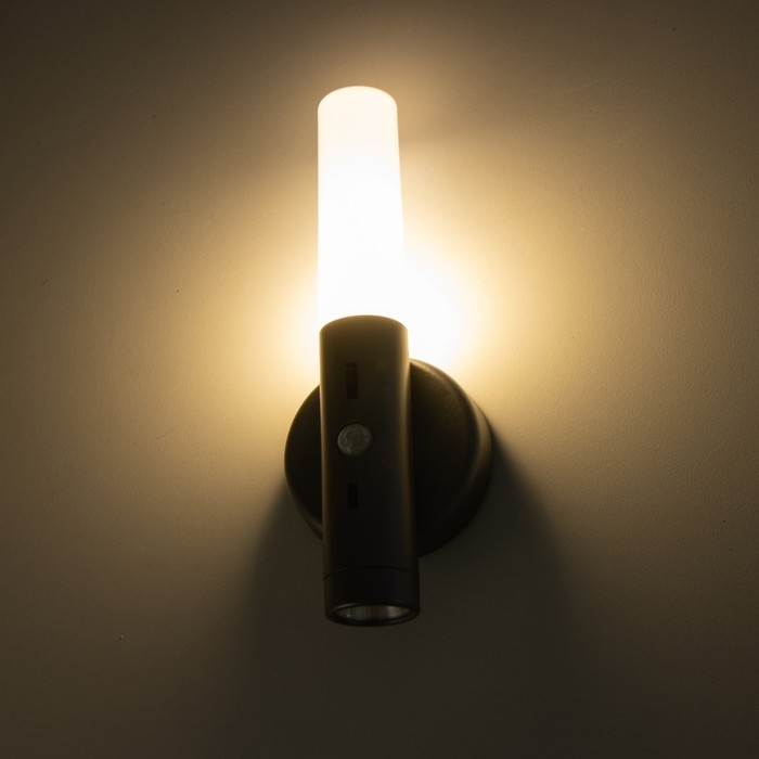 Бра с датчиком движения Бра с датчиком движения "Юник" LED 3000/7000K USB АКБ серебро 7х3х20 см