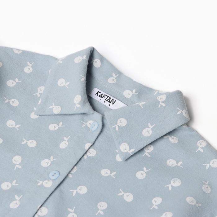 Рубашка детская с воланом KAFTAN р.34 (122-128 см), синий Рубашка детская с воланом KAFTAN р.34 (122-128 см), синий