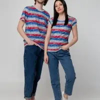 Футболка женская RAYET LADY двусторонняя, красный/синий, размер XL