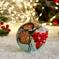 Шар "Рябина с шишками" 9,5 см Шар "Рябина с шишками" 9,5 см