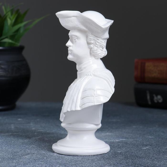 Бюст Бюст "Пётр I в треуголке" белый, 6х15см
