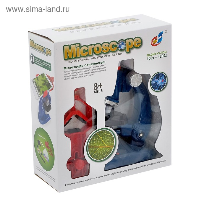 Микроскоп &laquo;Юный исследователь&raquo;, со штативом для смартфона, увеличение х1200