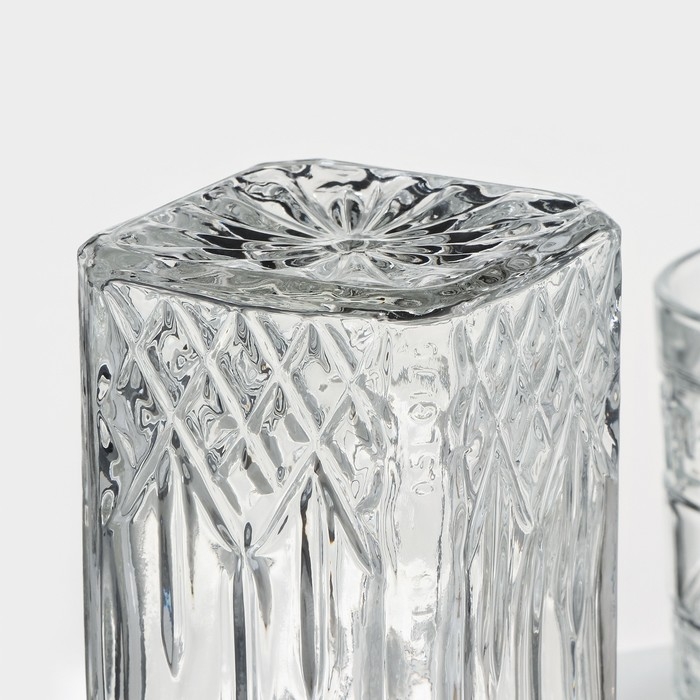 Набор штоф &laquo;Оптика&raquo;, 500 мл, стакан &laquo;Крист&raquo;, 350 мл, 4 шт, МИКС