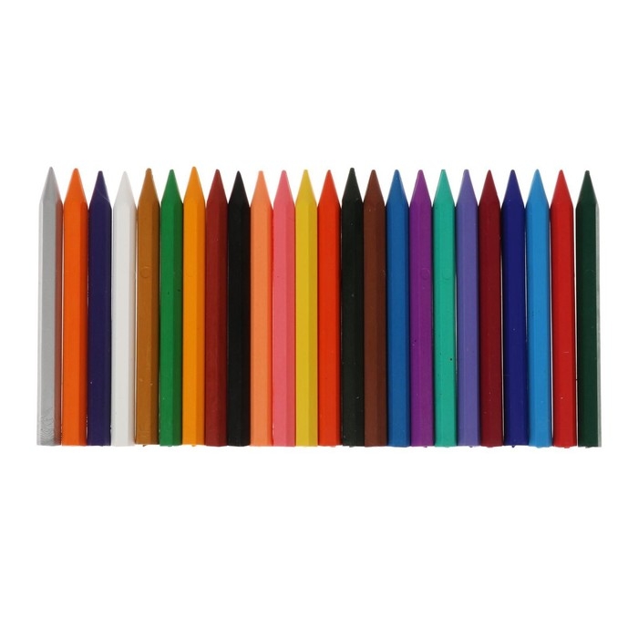 Мелки восковые 24 цвета ZOO, шестигранные Мелки восковые 24 цвета ZOO, шестигранные