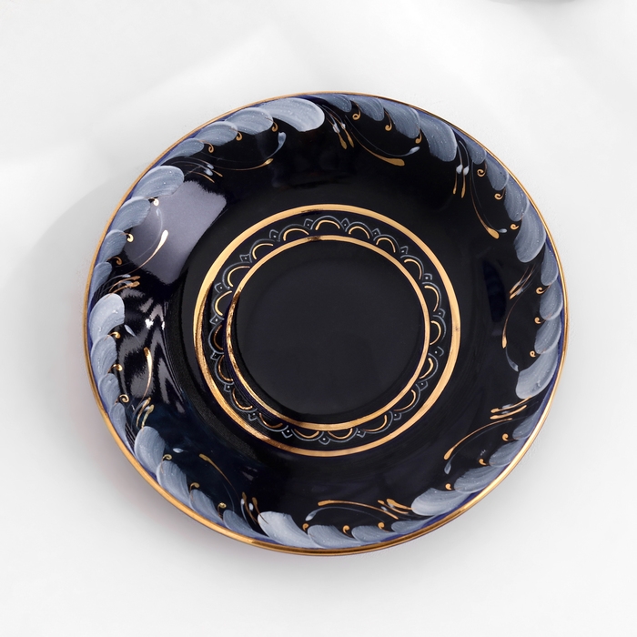 Блюдце "Каракум", d-13см, кобальтовая глазурь