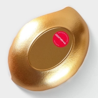 Блюдо для фруктов Доляна &laquo;Золотой лист&raquo;, 18&times;13 см, цвет золотой