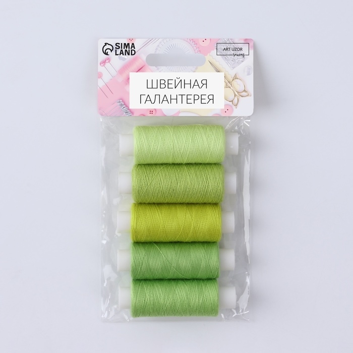 Набор ниток &laquo;Лаймовый пирог&raquo;, 40/2, 200 м, 5 шт, цвет разноцветный