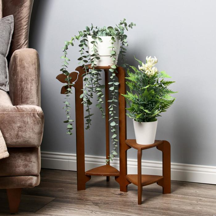 Стойка-полка для цветов трехъярусная Стойка-полка для цветов трехъярусная "Флора" 49х36х26 см, цвет Орех