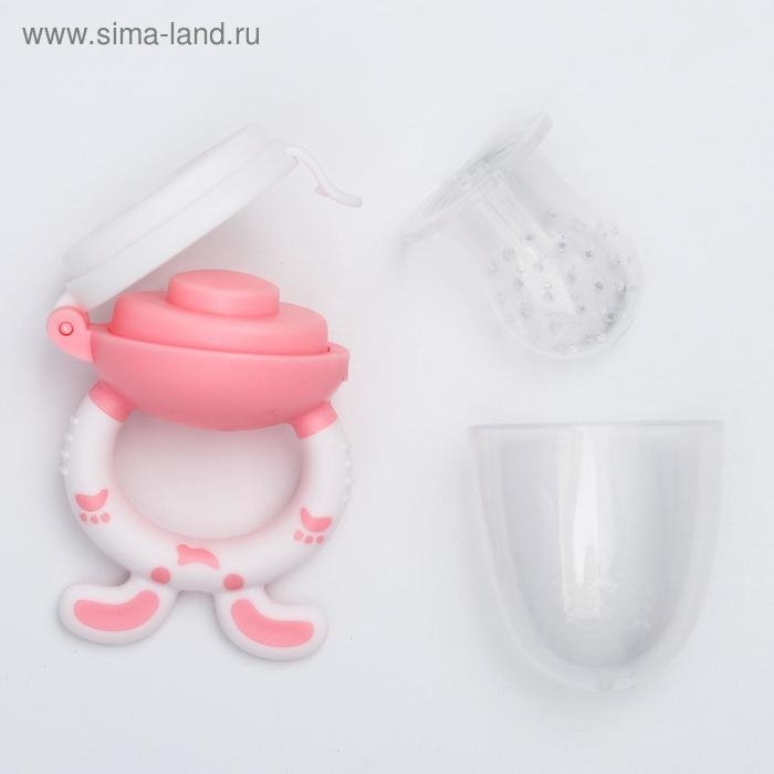 Ниблер для прикорма, с силиконовой сеточкой «Зайчик» цвет розовый Ниблер для прикорма, с силиконовой сеточкой «Зайчик» цвет розовый