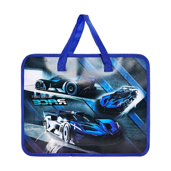 Папка с ручками пластиковая, А4, Машины