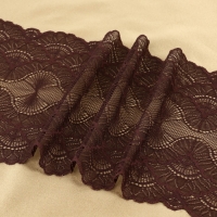 Кружевная эластичная ткань, 180 мм × 2,7 ± 0,5 м, цвет шоколадный Кружевная эластичная ткань, 180 мм × 2,7 ± 0,5 м, цвет шоколадный