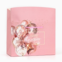 Пакет&mdash;коробка, подарочная упаковка, &laquo;Happy birthday&raquo;, 28 х 20 х 13 см