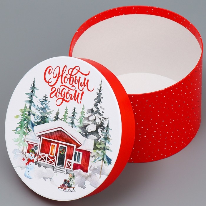 Набор коробок круглых 3 в 1 &laquo;Поздравляю с Новым Годом&raquo;, 18 х 18 х 13 см - 25 х 25 х15 см, Новый год