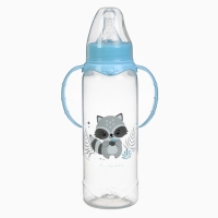 Бутылочка для кормления «Lovely baby» 250 мл, цилиндр, с ручками, цвет голубой Бутылочка для кормления «Lovely baby» 250 мл, цилиндр, с ручками, цвет голубой