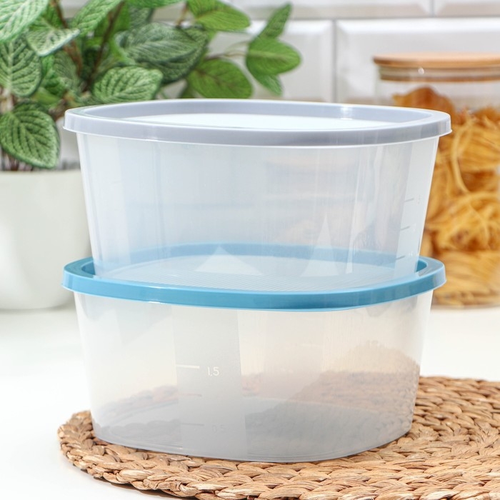 Контейнер для продуктов с мерной шкалой «BioFresh», 2,65 л, прозрачный, крышка микс Контейнер для продуктов с мерной шкалой «BioFresh», 2,65 л, прозрачный, крышка микс