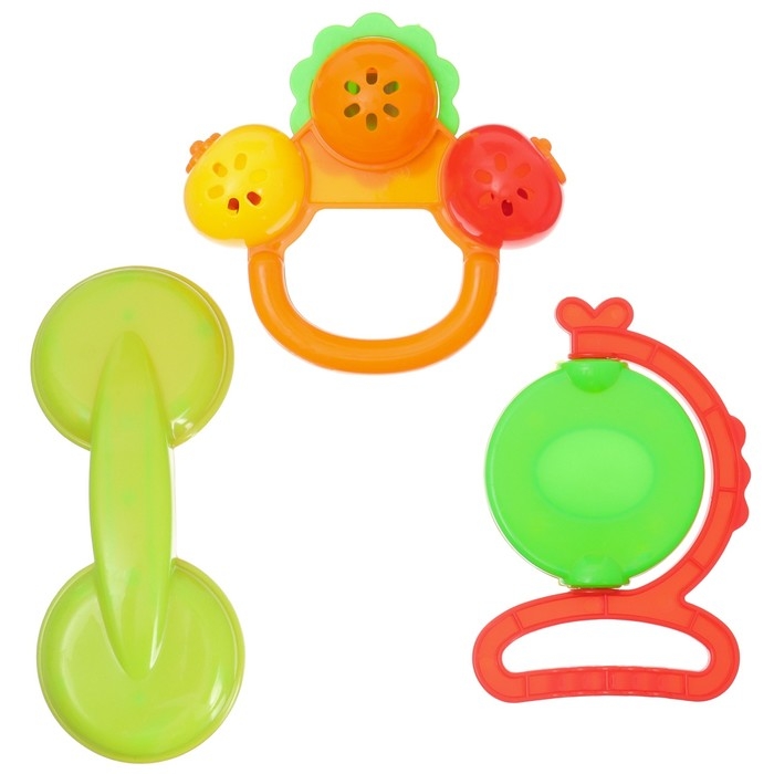 Набор погремушек &laquo;Маленькие радости&raquo;, 3 шт, цвет МИКС, Крошка