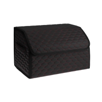 Органайзер кофр в багажник автомобиля LION, экокожа, соты, 50×30×30 см, черно-красный Органайзер кофр в багажник автомобиля LION, экокожа, соты, 50×30×30 см, черно-красный