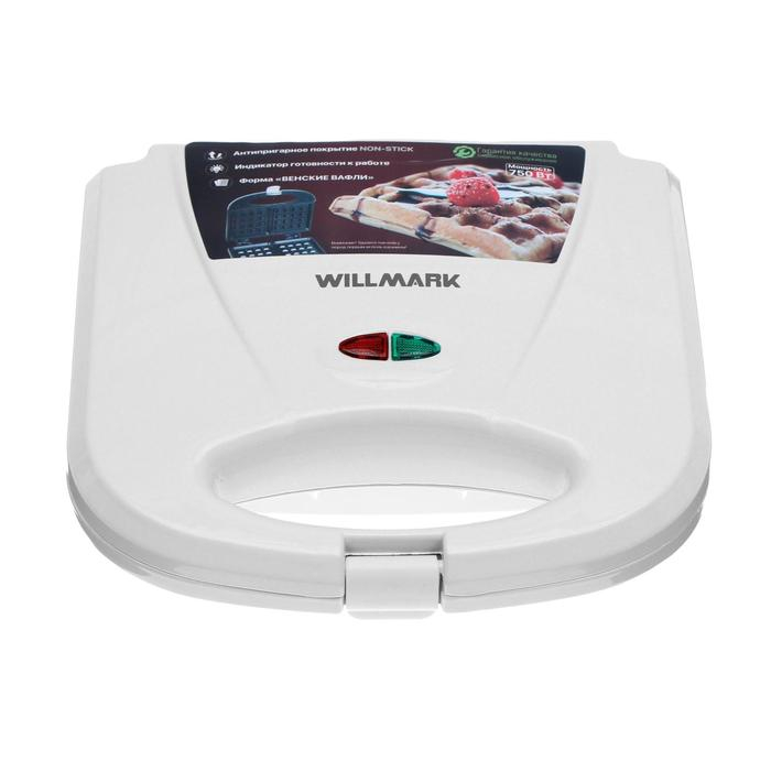 Электровафельница WILLMARK WM-275, 750 Вт, венские вафли, антипригарное покрытие, белая Электровафельница WILLMARK WM-275, 750 Вт, венские вафли, антипригарное покрытие, белая