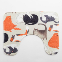 Набор ковриков для ванной Этель "Котики" 2 шт, 80х50 см, 50х40 см, велюр Набор ковриков для ванной Этель "Котики" 2 шт, 80х50 см, 50х40 см, велюр