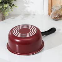 Ковш &laquo;Эксперт&raquo;, 1,3 л, d=16 см, стеклянная крышка, пластиковая ручка, антипригарное покрытие, цвет бордовый