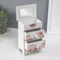 Шкатулка дерево 2 ящика "Романтичный букет" 18,5х11,7х7,5 см