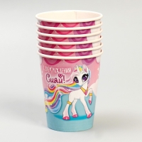 Набор бумажной посуды одноразовый С Днём Рождения!&raquo;, 6 тарелок, 6 стаканов, 6 колпаков