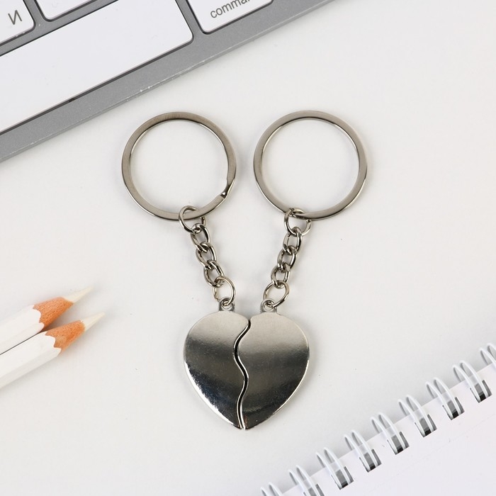 Брелок для ключей парный, &laquo;Нам было суждено встретиться&raquo;, металл, 8 х 3 см