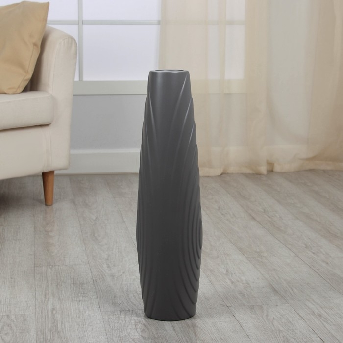 Ваза керамика напольная "Лайонел" 58 см, серый