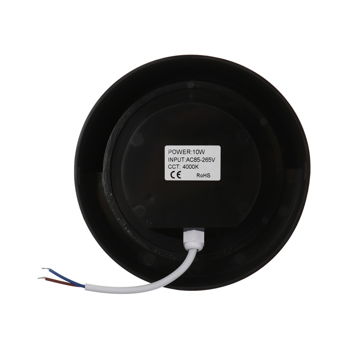 Светильник фасадный &laquo;Сити&raquo;, FSD-047, 10 Вт, 4000К, круг, IP65, 220 В, пластик, черный