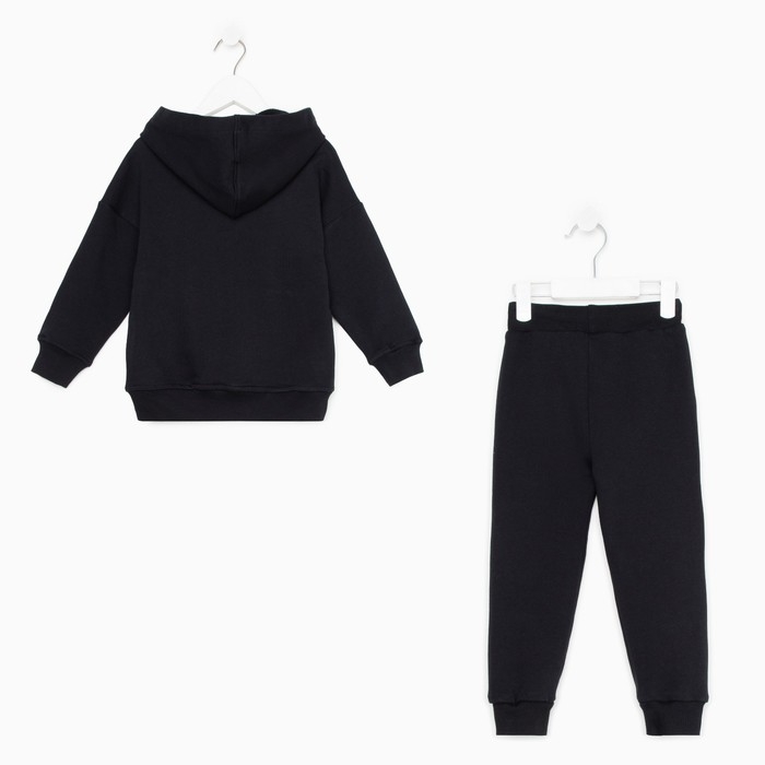 Костюм детский (худи, брюки) KAFTAN Костюм детский (худи, брюки) KAFTAN "Basic line", размер 32 (110-116), цвет чёрный