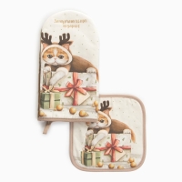 Набор кух. Этель "Замурчательных подарков" варежка 15х28см, прихватка 19х19см,100%хл