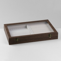 Подставка для украшений &laquo;Шкатулка дерево&raquo; 10 полос, 10 крючков, 34,8&times;24,3&times;5 см, цвет серый в дереве