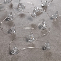 Гирлянда «Нить» 2 м роса с насадками «Снежная ёлочка», IP20, серебристая нить, 20 LED, 2 режима, батарейки ААх2 (нет в комплекте), свечение тёплое белое Гирлянда «Нить» 2 м роса с насадками «Снежная ёлочка», IP20, серебристая нить, 20 LED, 2 режима, батарейки ААх2 (нет в комплекте), свечение тёплое белое